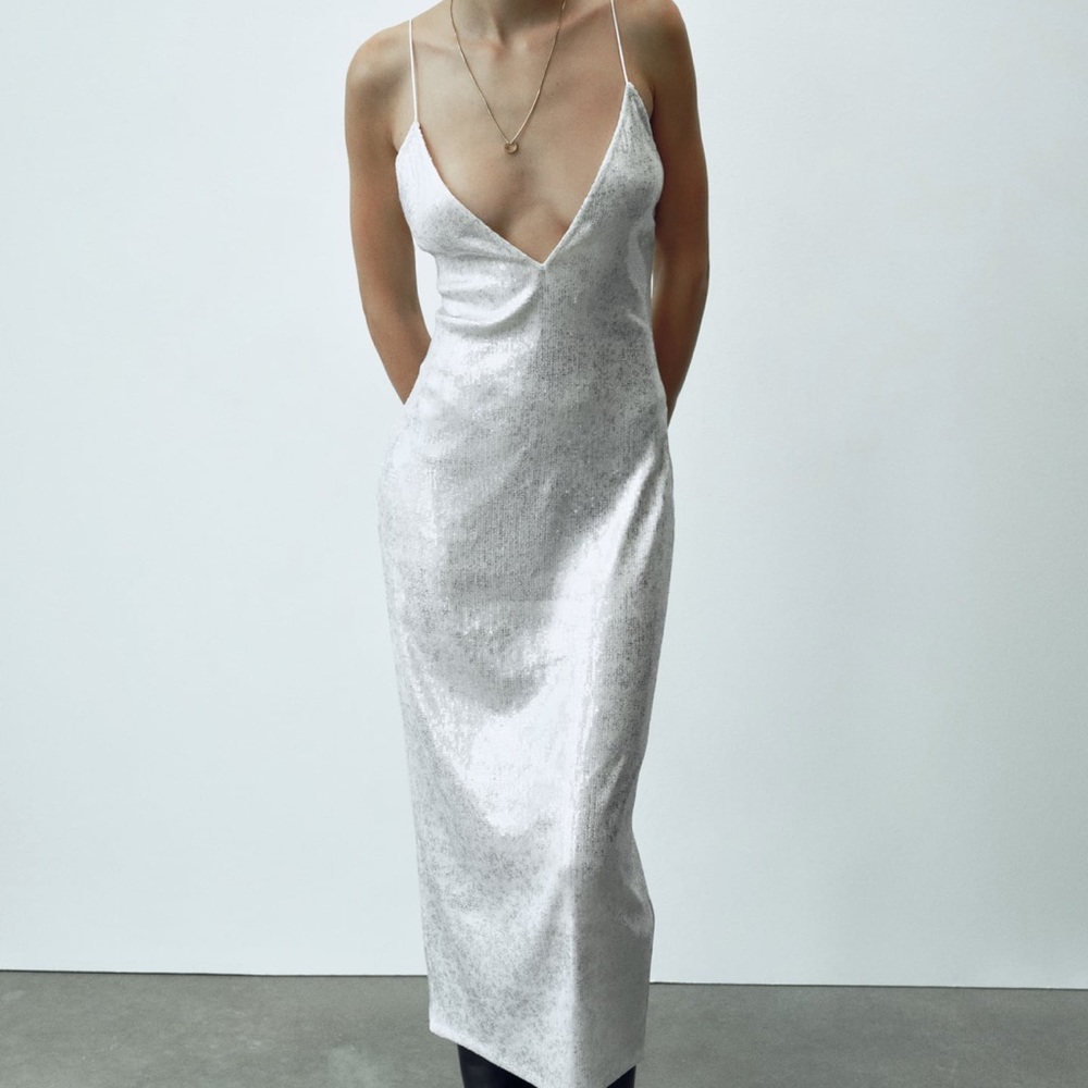 Zara Sequin MIDI Dress